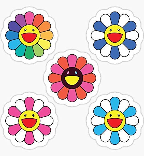 Takashi Murakami Happy Flower 5 Pack Sticker : Amazon.co.uk